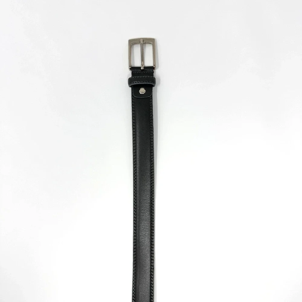 Vera Pelle Gray Leather Belt Men's‎ Size 37–41 Silver Buckle Made in Italy